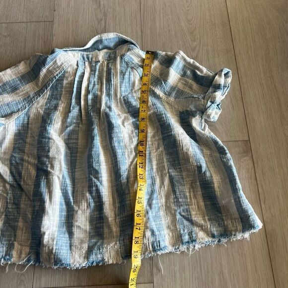 Free People We The Free Away At Sea Striped Linen Blend Crop Top Size Small - Picture 3 of 8
